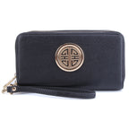Fashion Logo Double Zip Around Wallet Wristlet