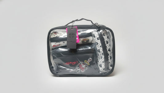 Ed Hardy 4pc cosmetics bag