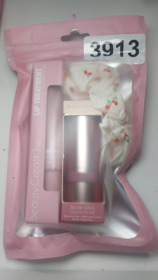 Beauty Creations Lip Treatment & Tint & BLUSH HAIR TIE SET OF 3