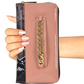 Gold-Tone Chain Faux Leather + Snakeskin Zip Around Wallet