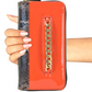 Gold-Tone Chain Faux Leather + Snakeskin Zip Around Wallet