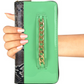 Gold-Tone Chain Faux Leather + Snakeskin Zip Around Wallet
